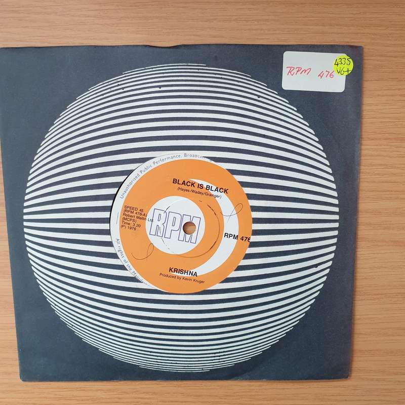 Krishna  / The Flood Featuring Krishna  Black Is Black / I Believe - Vinyl 7" Record - Very-Go...