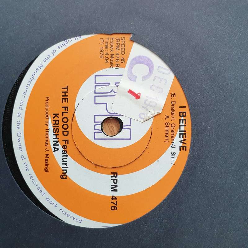 Krishna  / The Flood Featuring Krishna  Black Is Black / I Believe - Vinyl 7" Record - Very-Go...