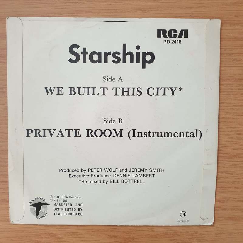 Starship  We Built This City - Vinyl 7" Record - Very-Good+ Quality (VG+) (verygoodplus)