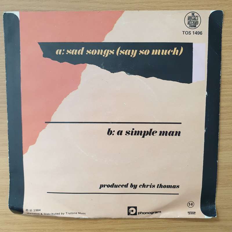 Elton John  Sad Songs (Say So Much) - Vinyl 7" Record - Very-Good+ Quality (VG+) (verygoodplus)
