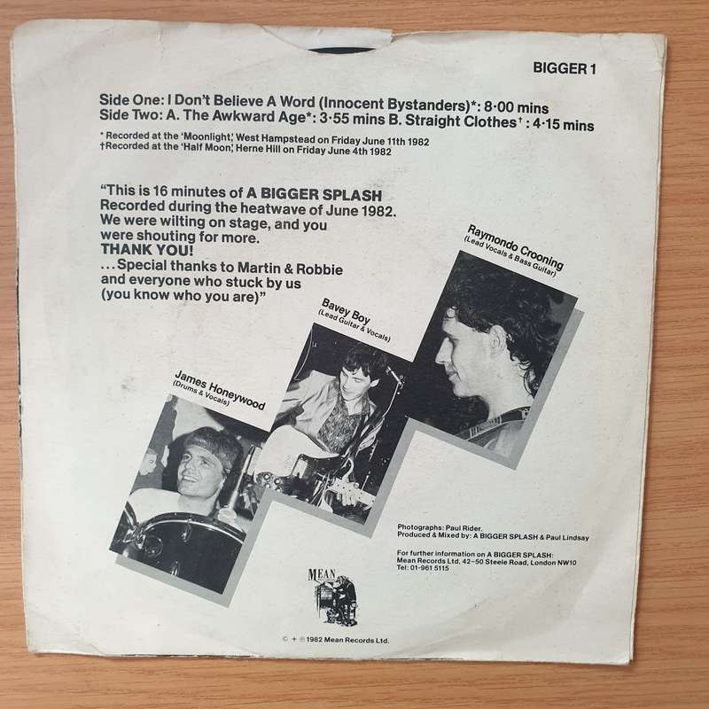 A Bigger Splash!  "Innocent Bystanders" ........A 'Live' Recording - Special Limited Edition -...