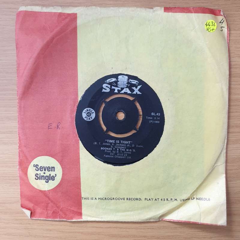 Booker T. & The M.G.'s  Time Is Tight / Johnny, I Love You - Vinyl 7" Record - Very-Good+ Qual...