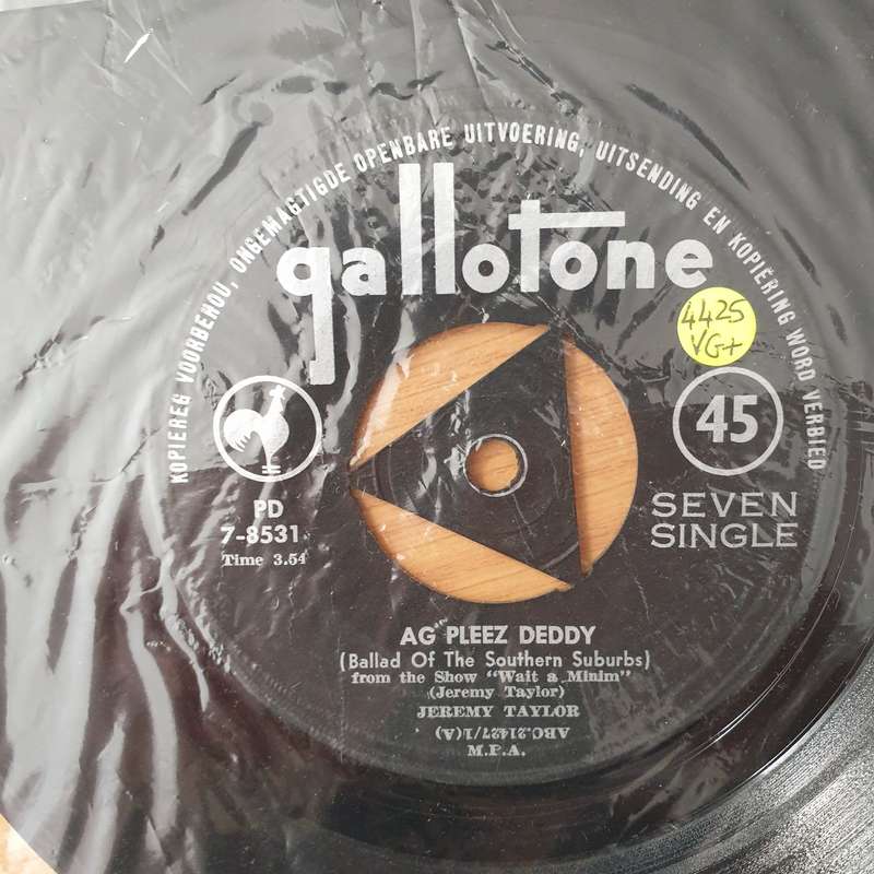 Jeremy Taylor  Ag, Pleez Daddy (Ballad Of The Southern Suburbs) - Vinyl 7" Record - Very-Good+...