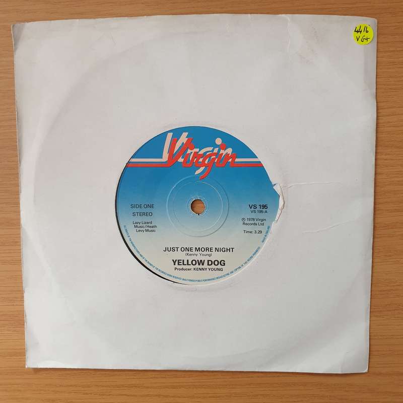 Yellow Dog  Just One More Night - Vinyl 7" Record - Very-Good+ Quality (VG+) (verygoodplus)