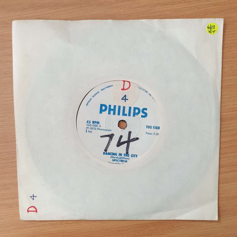 Spectrum  Dancing In The City / Brown Girl In The Ring (Rhodesia) - Vinyl 7" Record - Very-Goo...