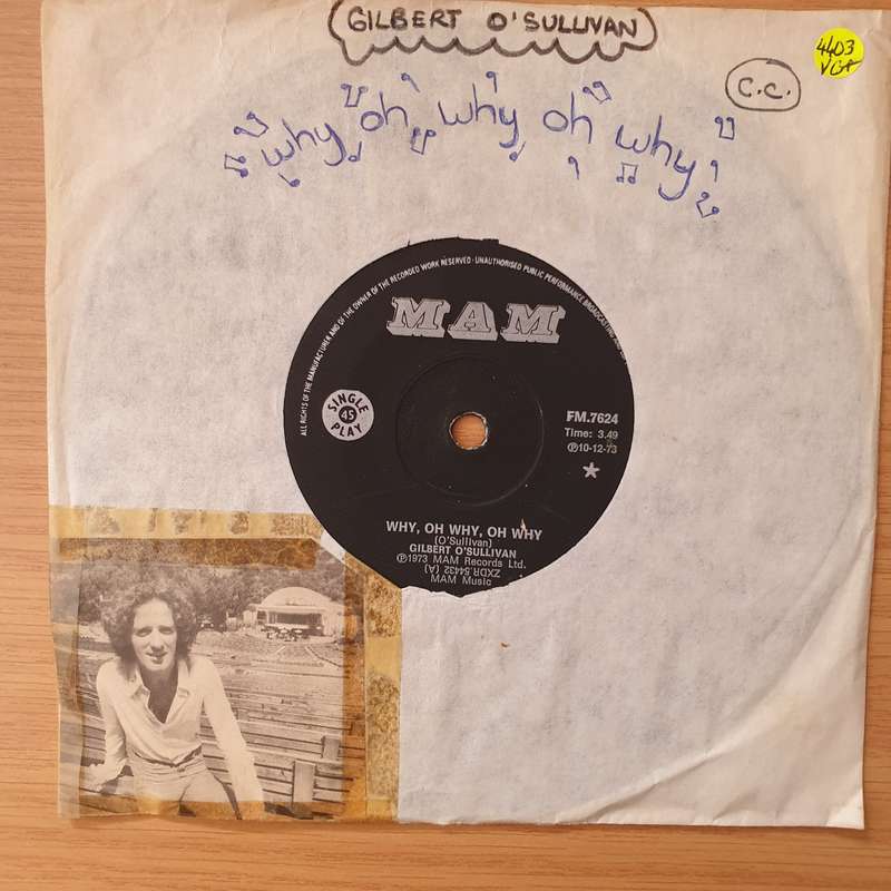 Gilbert O'Sullivan  Why, Oh Why, Oh Why - Vinyl 7" Record - Very-Good+ Quality (VG+) (verygood...