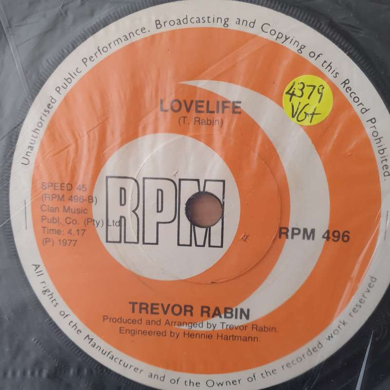 Trevor Rabin  Fantasy - Vinyl 7" Record - Very-Good+ Quality (VG+) (verygoodplus)