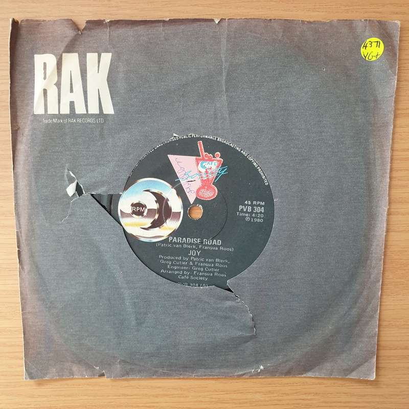 Joy  Paradise Road - Vinyl 7" Record - Very-Good+ Quality (VG+) (verygoodplus)