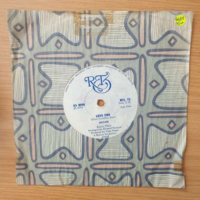 Jigsaw  Love Fire - Vinyl 7" Record - Very-Good+ Quality (VG+) (verygoodplus)