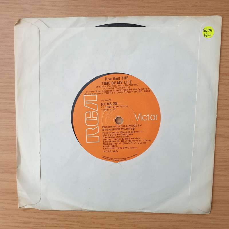 Bill Medley & Jennifer Warnes  (I've Had) The Time Of My Life - Vinyl 7" Record - Very-Good+ Q...