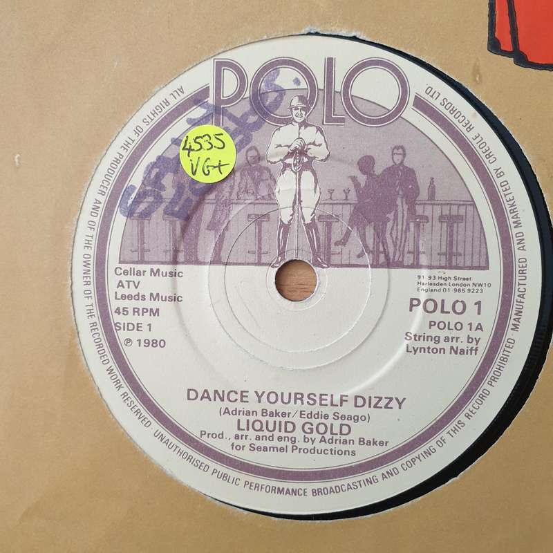 Liquid Gold  Dance Yourself Dizzy -  Vinyl 7" Record - Very-Good+ Quality (VG+) (verygoodplus)