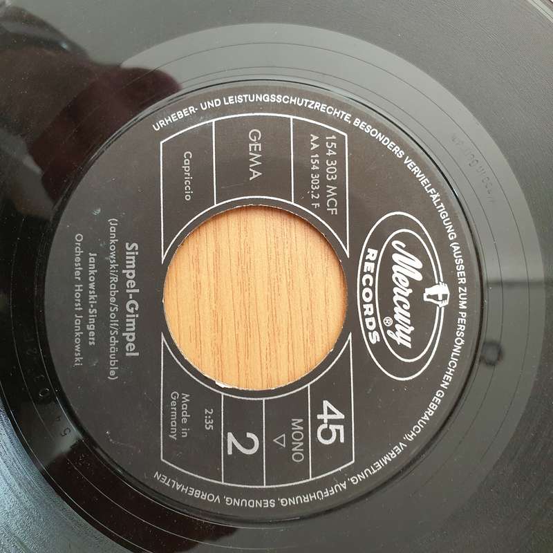 Jankowski-Singers  Schwarzwaldfahrt / Simpel-Gimpel  - Vinyl 7" Record - Very-Good Quality (VG...