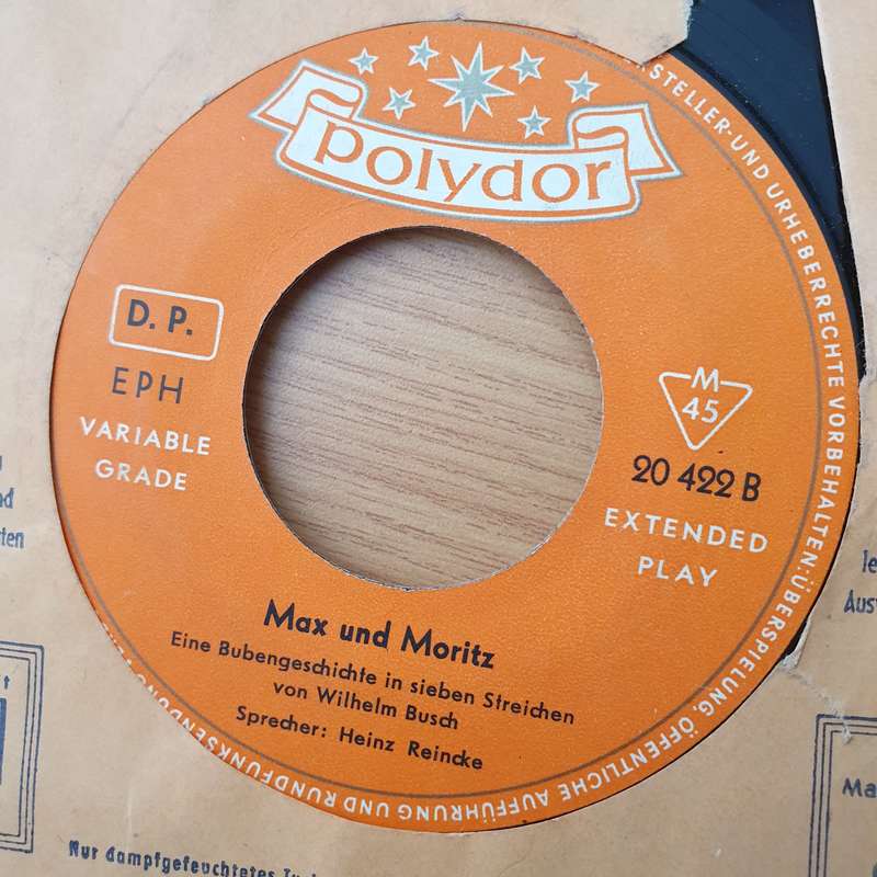 Wilhelm Busch  Max Und Moritz (Eine Bubengeschichte in 6 Streichen) - Vinyl 7" Record - Very-G...