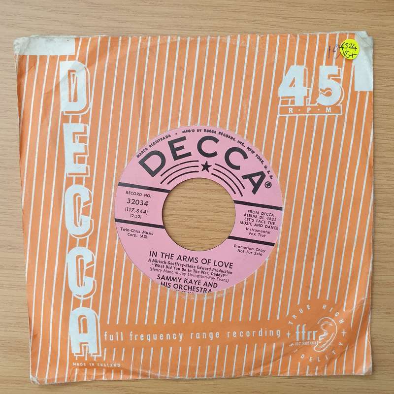 Sammy Kaye And His Orchestra  Smile / In The Arms Of Love -  Vinyl 7" Record - Very-Good+ Qual...