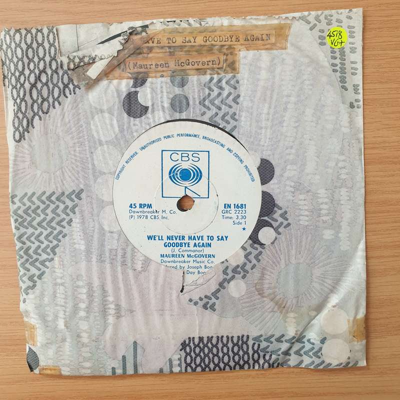 Maureen McGovern  We'll Never Have To Say Goodbye (Rhodesia) -  Vinyl 7" Record - Very-Good+ Q...