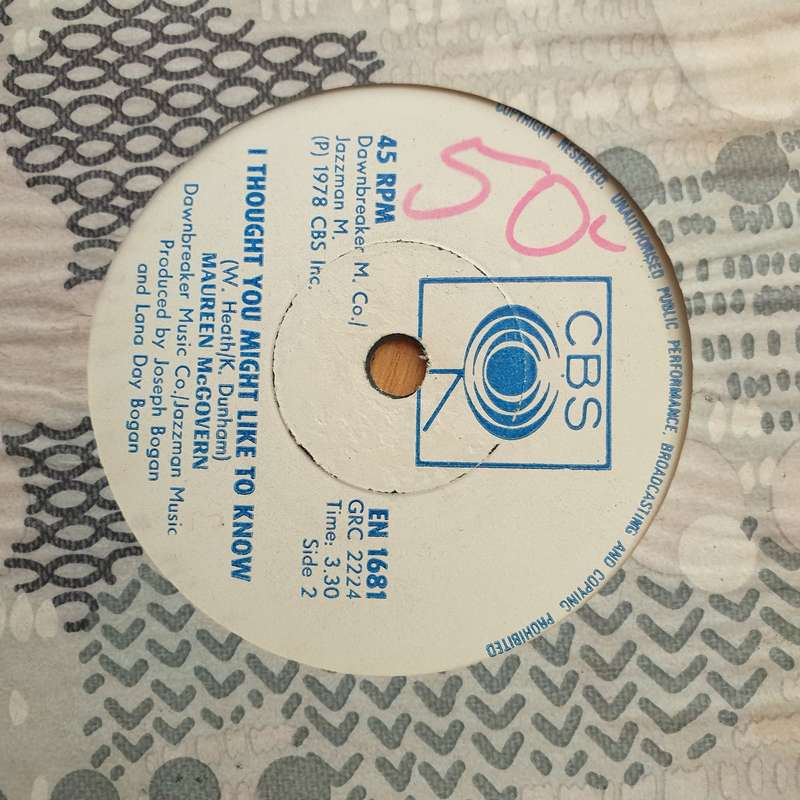 Maureen McGovern  We'll Never Have To Say Goodbye (Rhodesia) -  Vinyl 7" Record - Very-Good+ Q...