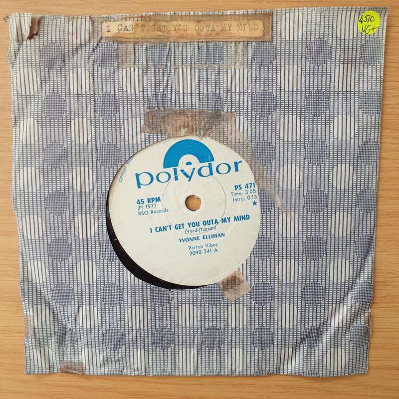 Yvonne Elliman   I Can't Get You Outa My Mind (Rhodesia) -  Vinyl 7" Record - Very-Good+ Quali...