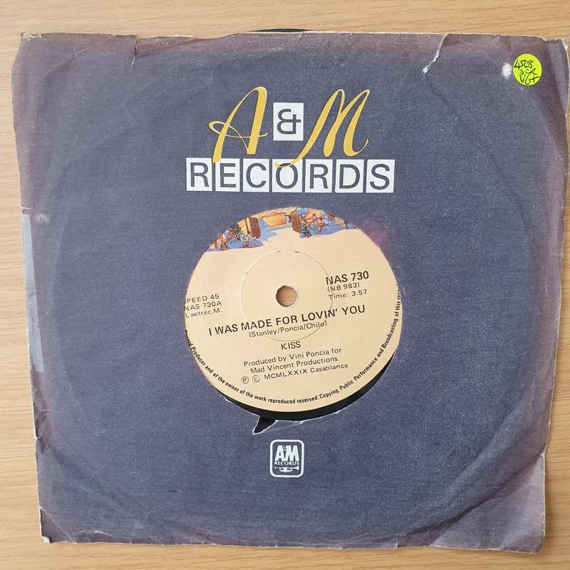 Kiss  I Was Made For Loving You -  Vinyl 7" Record - Very-Good+ Quality (VG+) (verygoodplus)