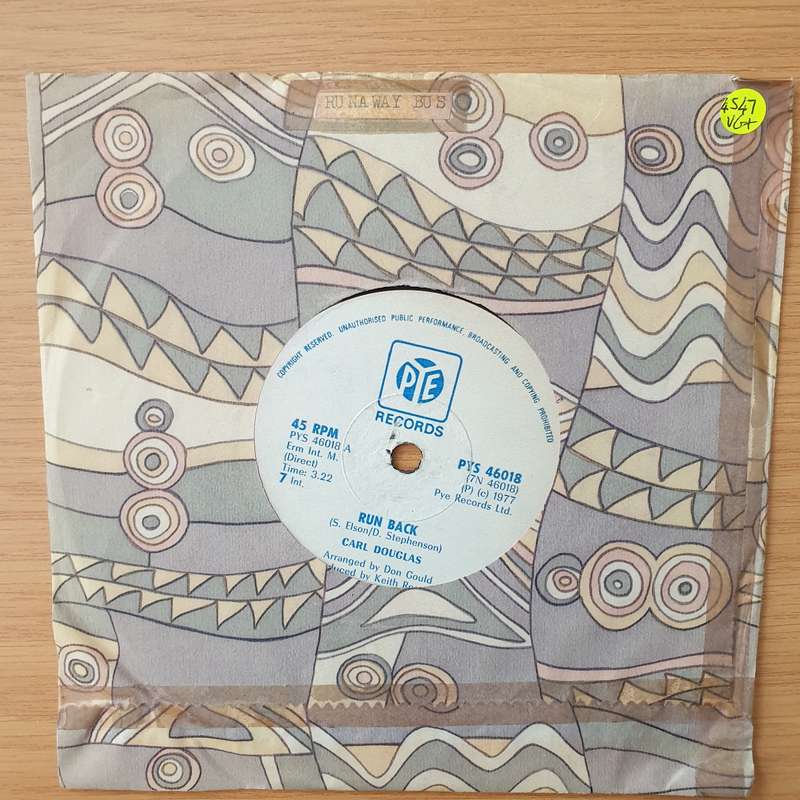 Carl Douglas  Run Back (Rhodesia) -  Vinyl 7" Record - Very-Good+ Quality (VG+) (verygoodplus)