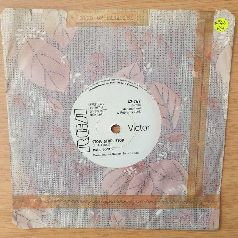 Paul Jones  Stop, Stop, Stop / Bird Of Paradise (Rhodesia) -  Vinyl 7" Record - Very-Good+ Qua...