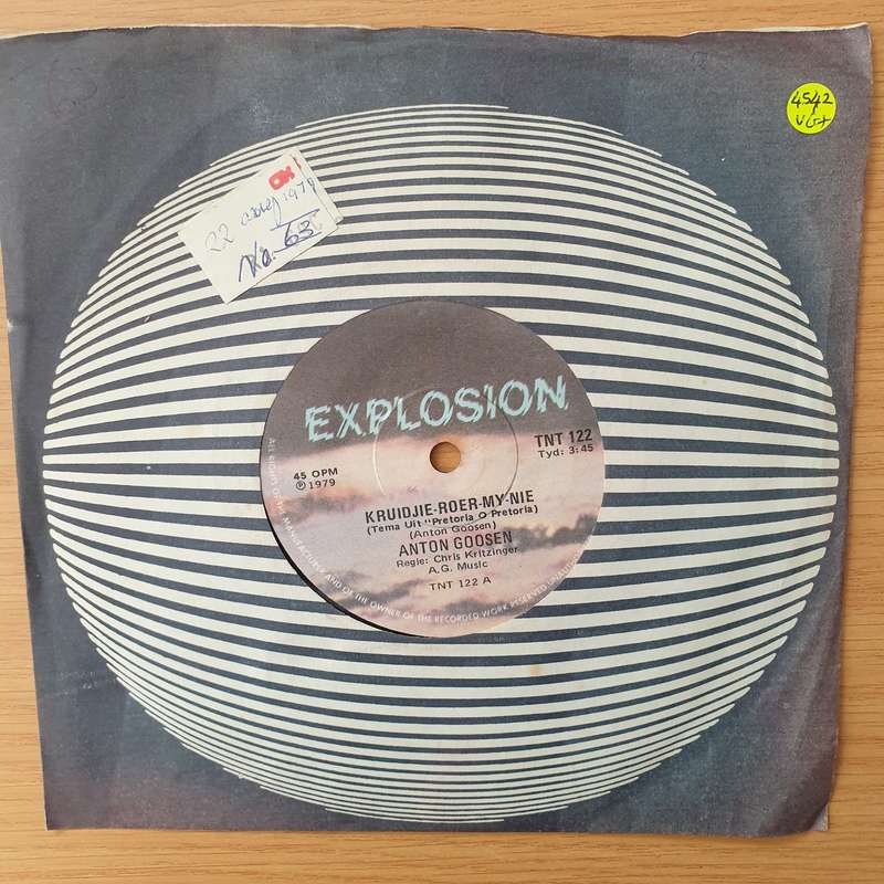 Anton Goosen  Kruidjie-Roer-My-Nie -  Vinyl 7" Record - Very-Good+ Quality (VG+) (verygoodplus)