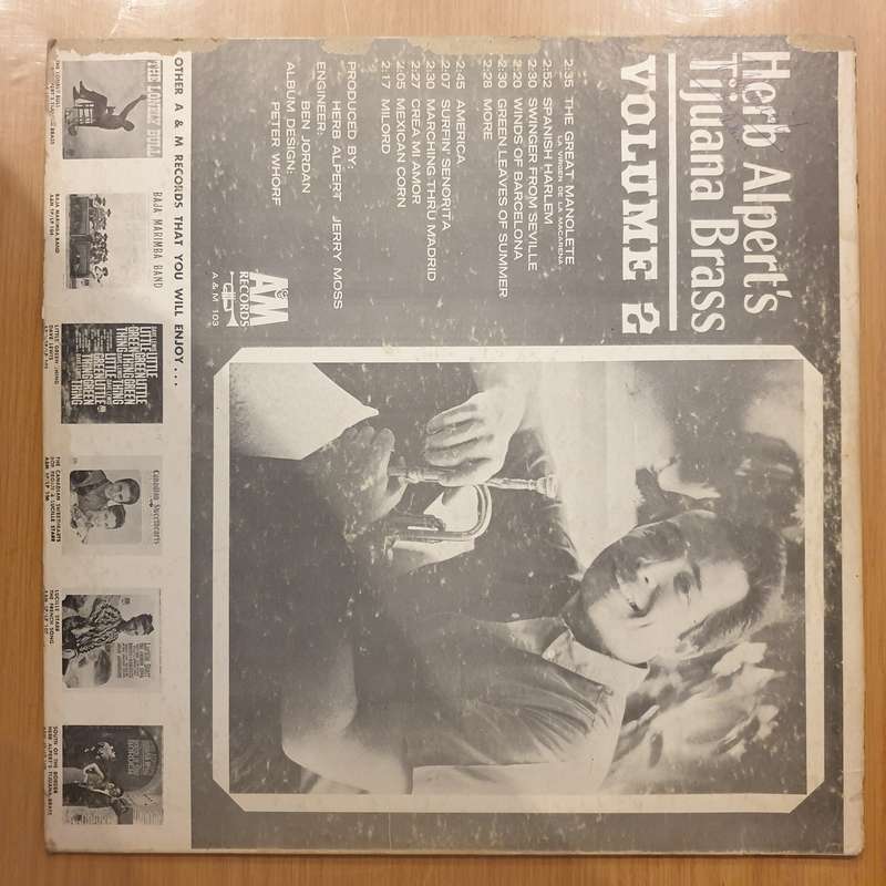 Herb Alpert's Tijuana Brass  Herb Alpert's Tijuana Brass, Vol. 2 - Vinyl LP Record - Very-Good...