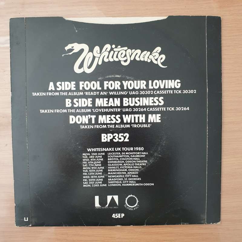 Whitesnake  Fool For Your Loving -  Vinyl 7" Record - Very-Good+ Quality (VG+) (verygoodplus)