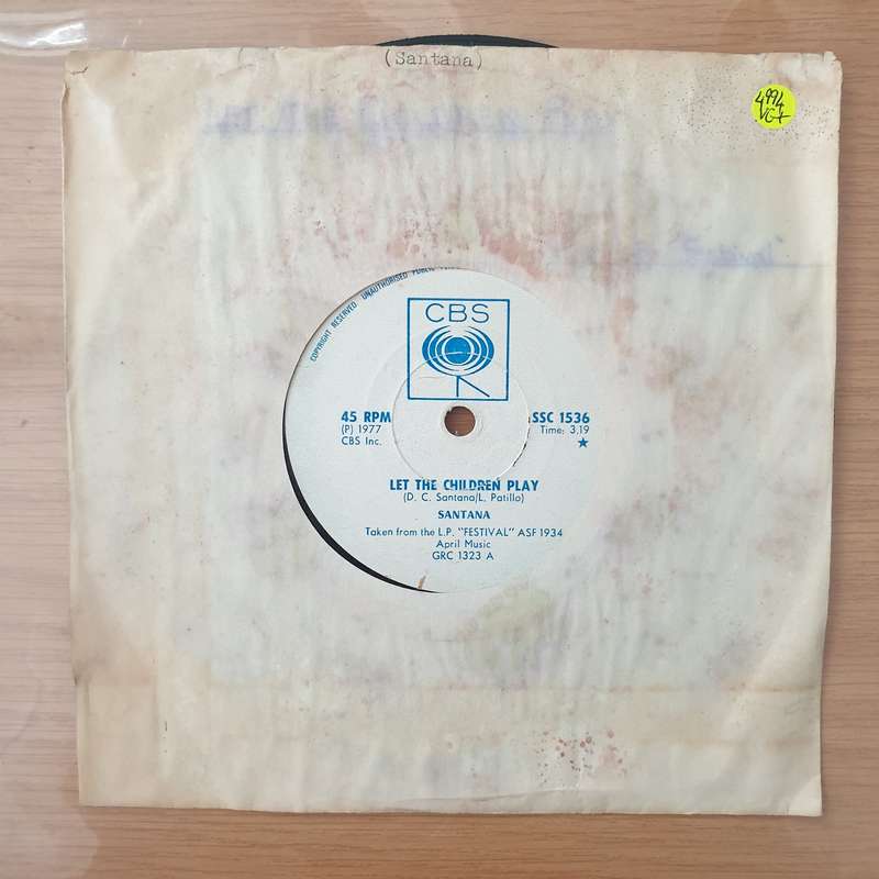 Santana  Let The Children Play / Carnaval (Rhodesia) -  Vinyl 7" Record - Very-Good+ Quality (...