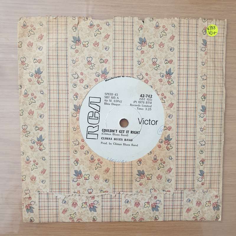 Climax Blues Band  Couldn't Get It Right (Rhodesia) -  Vinyl 7" Record - Very-Good+ Quality (V...
