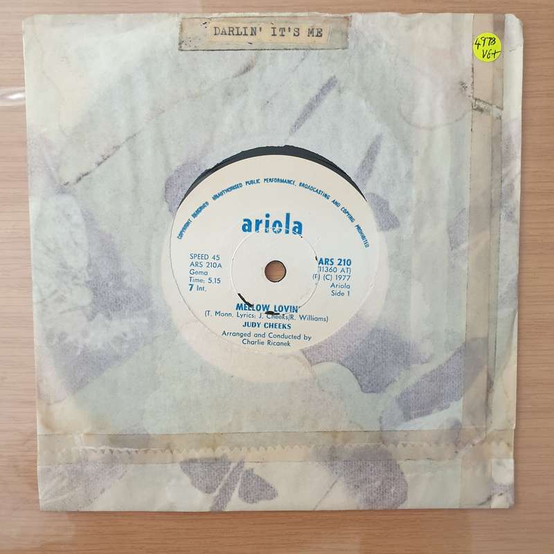 Judy Cheeks  Mellow Lovin' (Rhodesia) -  Vinyl 7" Record - Very-Good+ Quality (VG+) (verygoodp...