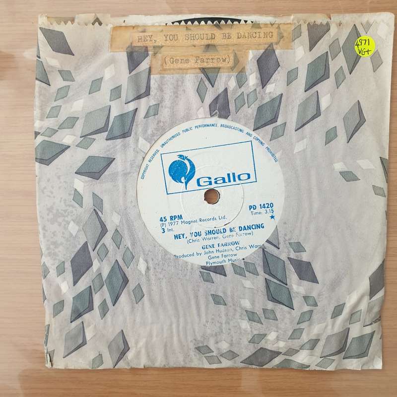 Gene Farrow  Hey You Should Be Dancing (Rhodesia) -  Vinyl 7" Record - Very-Good+ Quality (VG+...