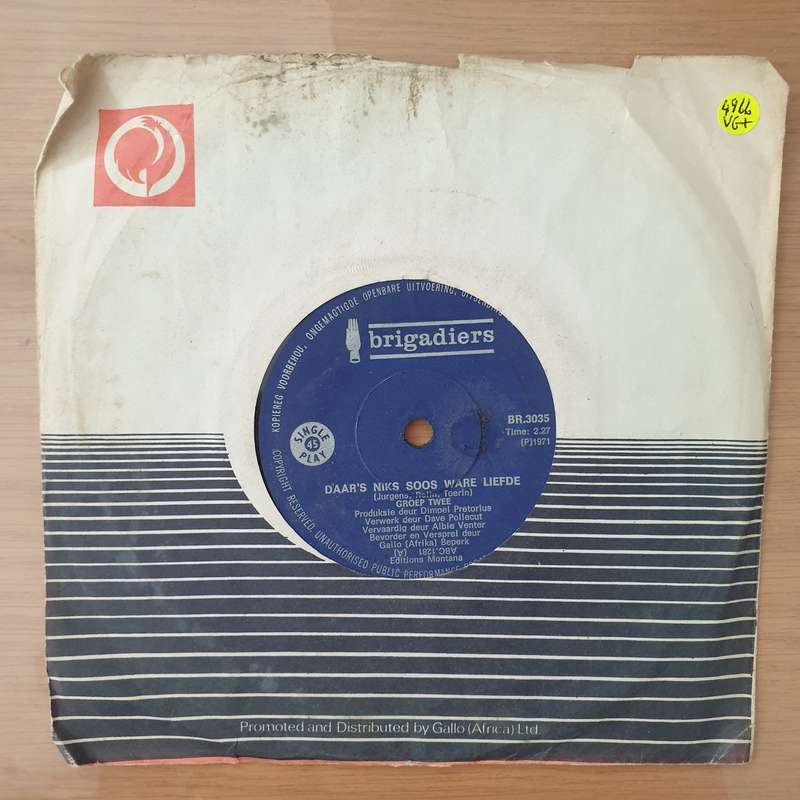 Groep 2  Daar's Niks Soos Ware Liefde -  Vinyl 7" Record - Very-Good+ Quality (VG+) (verygoodp...
