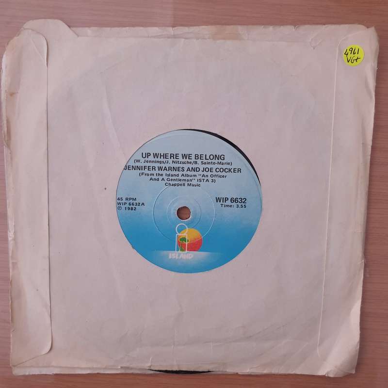 Joe Cocker / Jennifer Warnes  Up Where We Belong -  Vinyl 7" Record - Very-Good+ Quality (VG+)...