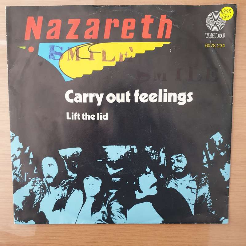 Nazareth  Carry Out Feelings-  Vinyl 7" Record - Very-Good+ Quality (VG+) (verygoodplus)