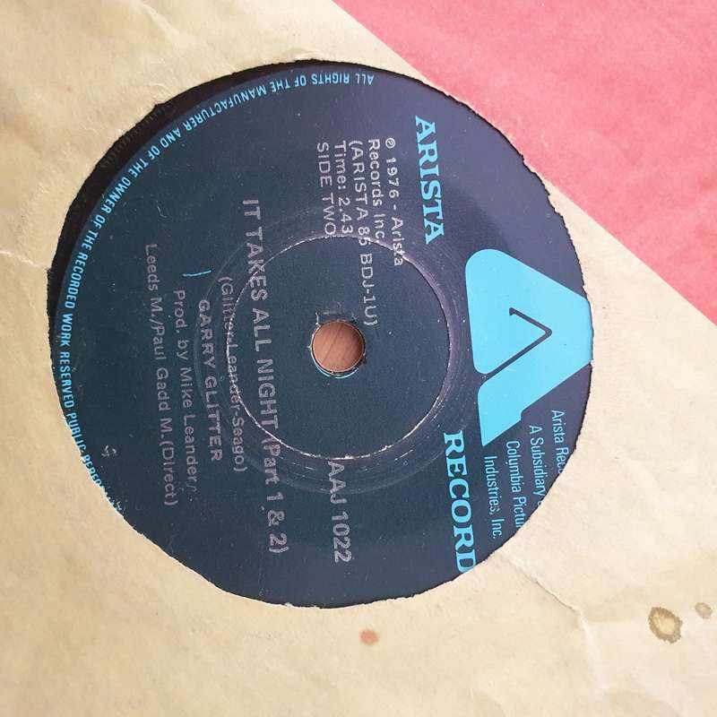 Garry Glitter  It Takes All Night Long - Vinyl 7" Record - Very-Good Quality (VG) (vgood)