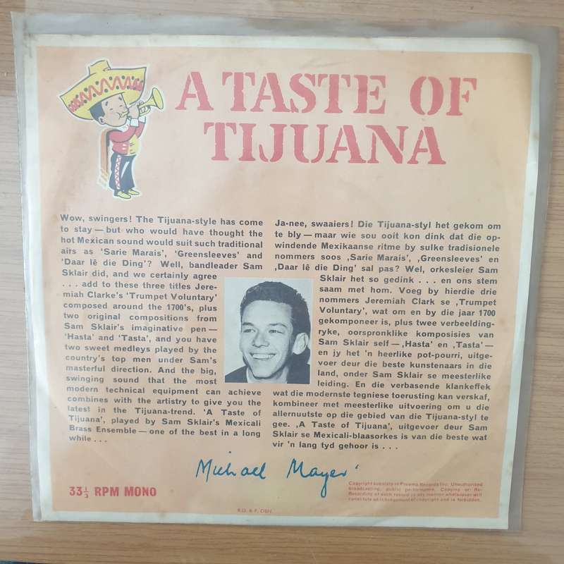 Sam Sklair, Mexicali Brass Ensemble  A Taste Of Tijuana -  Vinyl 7" Record - Very-Good+ Qualit...