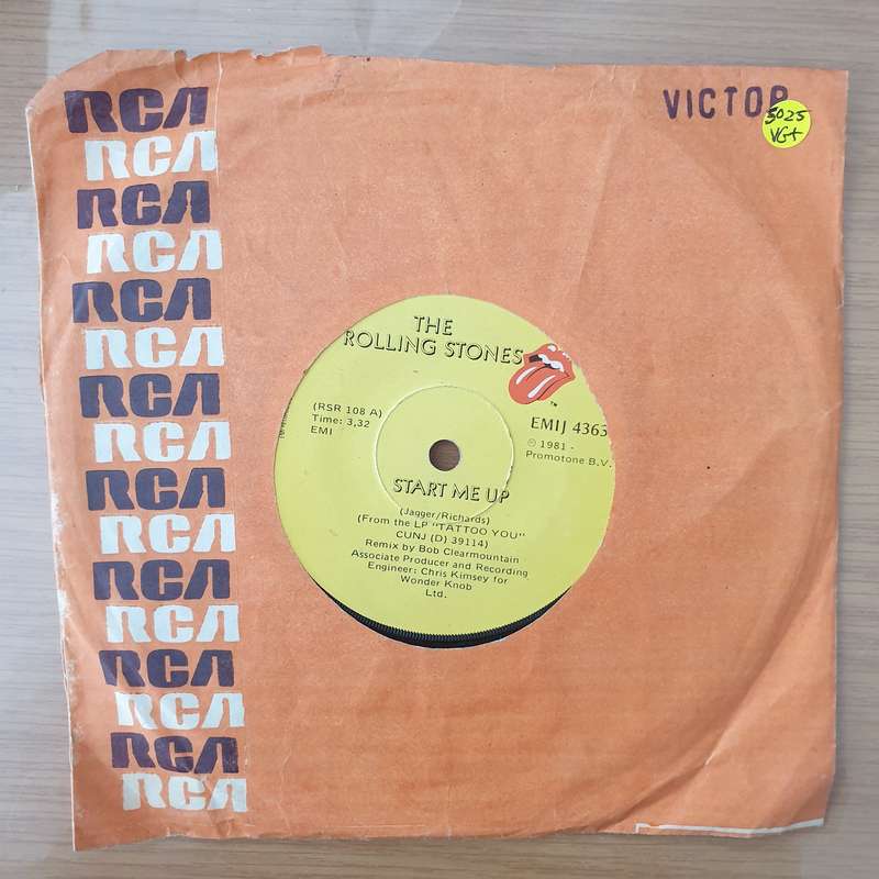 The Rolling Stones  Start Me Up -  Vinyl 7" Record - Very-Good+ Quality (VG+) (verygoodplus)