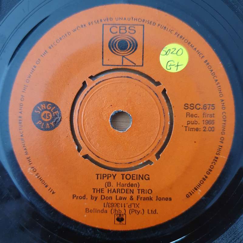 The Harden Trio  Tippy Toeing / Little White House - Vinyl 7" Record - Good+ Quality (G+) (gplus)