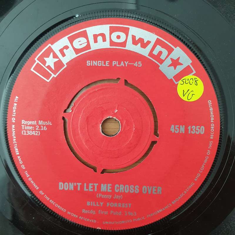 Billy Forrest  500 Miles Away From Home / Don't Let Me Cross Over - Vinyl 7" Record - Very-Goo...