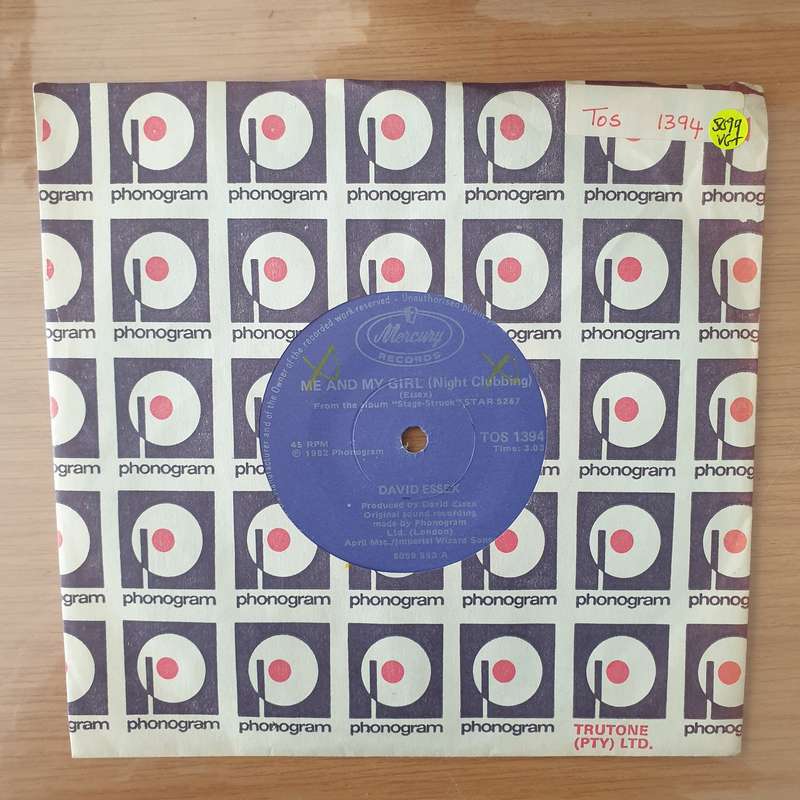 David Essex  Me And My Girl (Night-Clubbing) -  Vinyl 7" Record - Very-Good+ Quality (VG+) (ve...