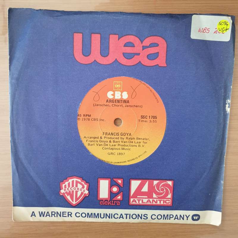 Francis Goya  Argentina -  Vinyl 7" Record - Very-Good+ Quality (VG+) (verygoodplus)