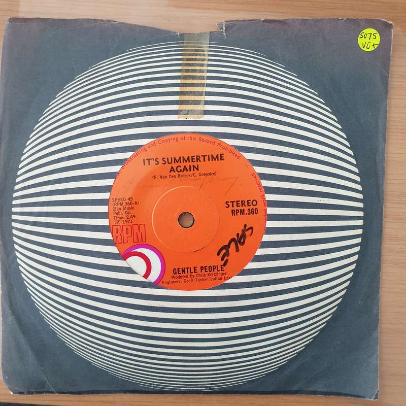 The Gentle People  It's Summertime Again / Chimbombay -  Vinyl 7" Record - Very-Good+ Quality ...