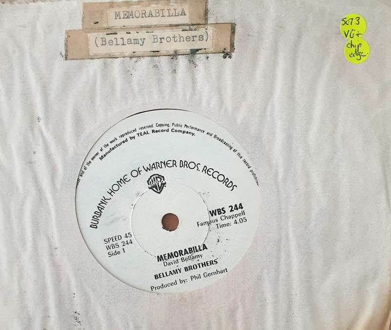 Bellamy Brothers  Memorabilia -  Vinyl 7" Record - Very-Good+ Quality (VG+) (verygoodplus)