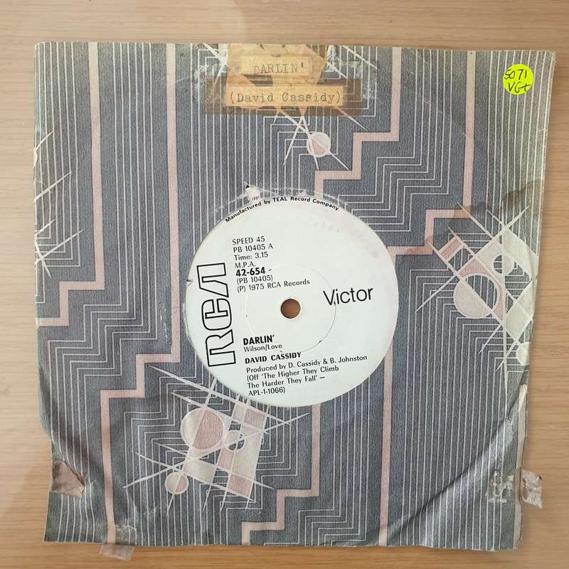 David Cassidy  Darlin' (Rhodesia) -  Vinyl 7" Record - Very-Good+ Quality (VG+) (verygoodplus)