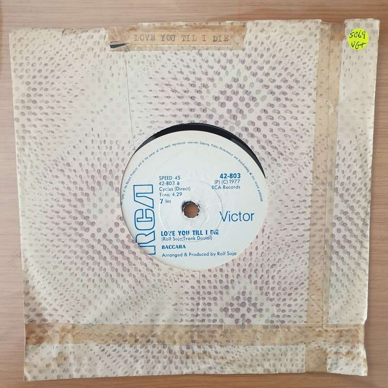 Baccara  Sorry, I'm A Lady / Love You Till I Die -  Vinyl 7" Record - Very-Good+ Quality (VG+)...
