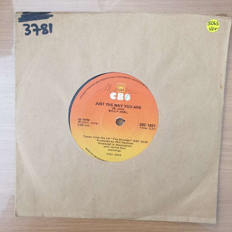 Billy Joel  Just The Way You Are -  Vinyl 7" Record - Very-Good+ Quality (VG+) (verygoodplus)