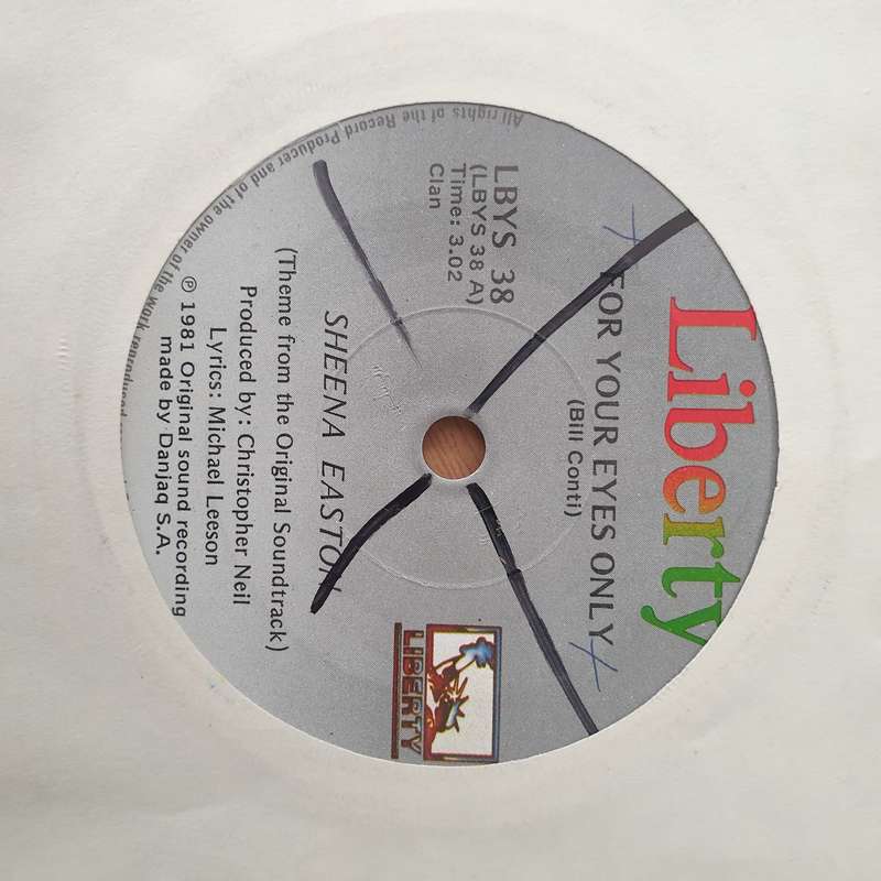 Sheena Easton  For Your Eyes Only / Runaway -  Vinyl 7" Record - Very-Good+ Quality (VG+) (ver...