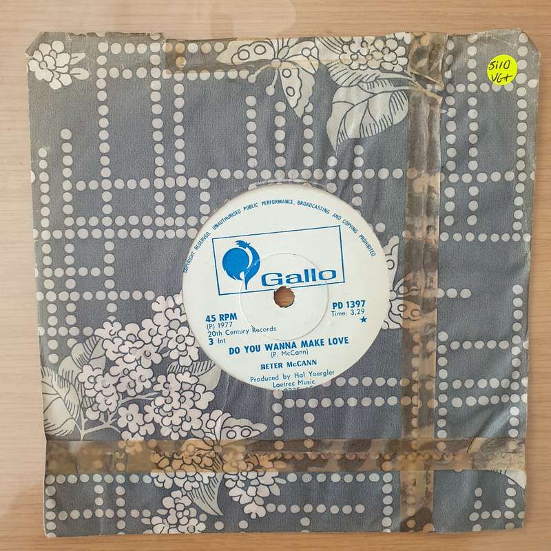 Peter McCann  Do You Wanna Make Love (Rhodesia) -  Vinyl 7" Record - Very-Good+ Quality (VG+) ...