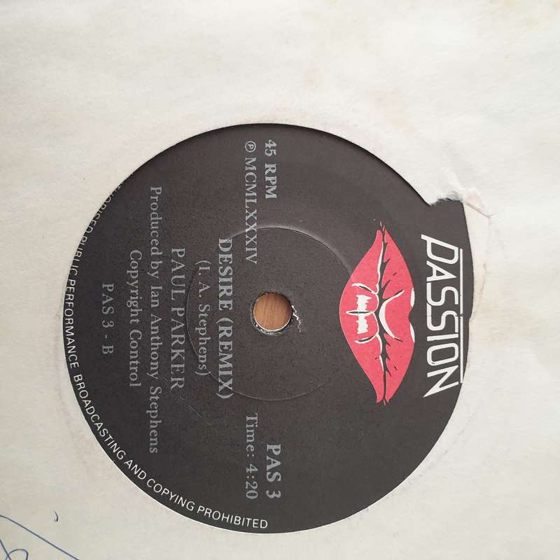Paul Parker  Desire -  Vinyl 7" Record - Very-Good+ Quality (VG+) (verygoodplus)
