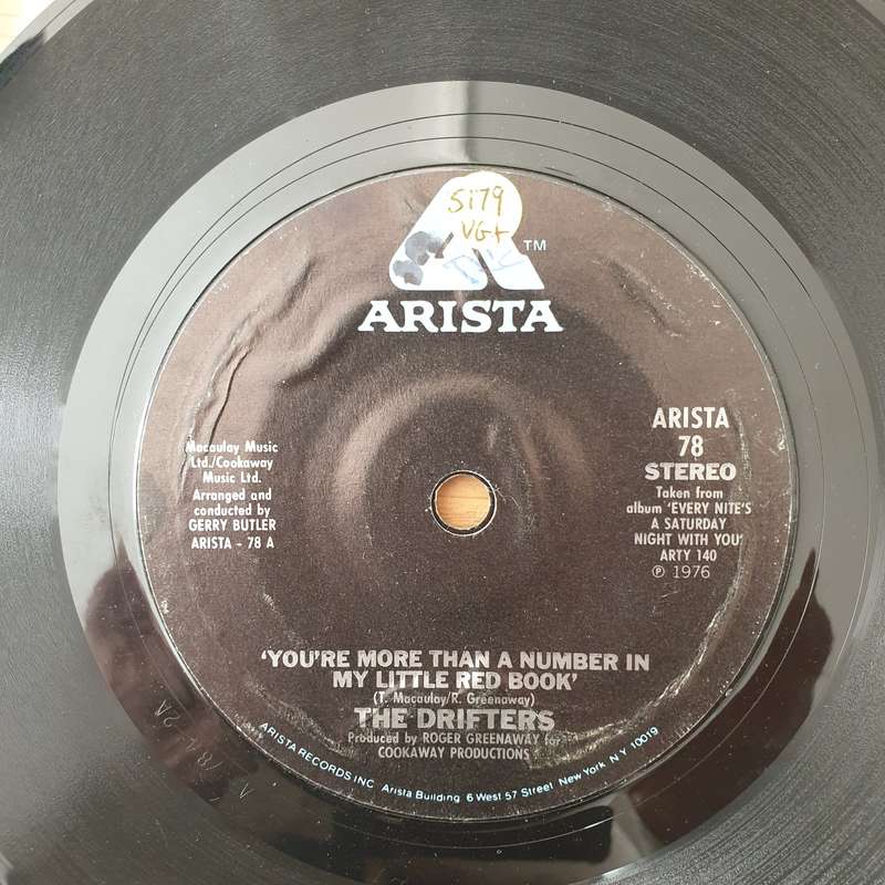 The Drifters  You're More Than A Number In My Little Red Book -  Vinyl 7" Record - Very-Good+ ...